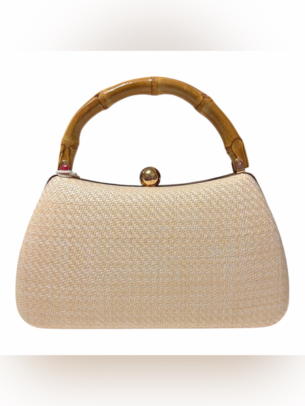 Haute Hippie Woven Straw Bamboo Handle Fruit Beaded Embroidered Crossbody Bag - Picture 8 of 11